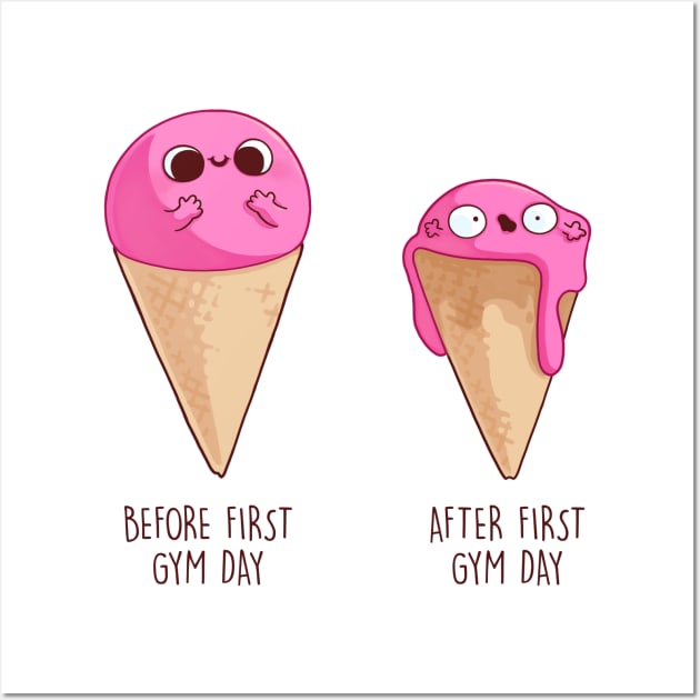 Before and After First Gym Day (Ice Cream) Wall Art by Naolito